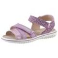 Sandale SUPERFIT "SPARKLE WMS: mittel", Kinder, Gr. 27, pink, Leder, metallic, animal-print, festlich, Schuhe, Sandalette mit coolem Leo-Muster, Größenschablone zum Download