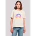 T-Shirt F4NT4STIC "Alien Peace Sunset", Damen, Gr. L, weiß (sandweiß), Obermaterial: 100% Baumwolle, casual, oversize, Rundhals, Kurzarm ohne Bündchen, Shirts, Premium Qualität