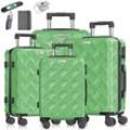 KESSER® Reisekoffer Set 4-teilig Kofferset ABS Hartschalenkoffer mit Zahlenschloss, Kofferwaage & Reisebrieftasche 360° Rollen Handgepäck & große Koffer für Business & Reise Trolley