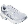 Sneaker SKECHERS "SKECHERS SHADOW", Damen, Gr. 39, grau (grau, silberfarben), Lederimitat, Textil, metallic, schimmernd, modisch, Schuhe, Retro Sneaker, Plateausneaker, Schnürschuh mit Memory Foam