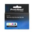 PrintAbout Druckerpatrone kompatibel mit Epson T67/31/32/33/34/35/36 (T673) - Farb-Multipack - Multipack