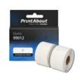 PrintAbout Etikettenrolle kompatibel mit Dymo 99012 (S0722400) - (36 mm x 89 mm) 2 Rollen - Schwarz auf weiß