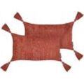 Kissen 2er Set VALVARIA Baumwolle 30 x 50 cm Rot ZickZack-Muster