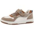 Sneaker LURCHI "Gilbert", Kinder, Gr. 30, weiß (weiß, beige), Veloursleder, Lederimitat, Textil, kontrastfarbene Details, sportlich, Schuhe, Freizeitschuh, Schnürer, Größenschablone zum Download