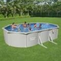 Bestway Hydrium Frame-Pool Oval 610X360X120 Cm Hochglanz-Grau