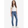 High-waist-Jeans LEVI'S "311 SHP WELT PKT SKIINN", Damen, Gr. 28, Länge 32, blau (beginng to the end), Denim/Jeans, Obermaterial: 80% Baumwolle, 19% Polyester, 1% Elasthan, casual, skinny fit, Jeans