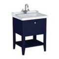 Vitra Valarte Waschtisch-Möbel-Set 65775 64,5x53x88cm, 1 Vollauszug, Korpus stahlblau/Waschtisch weiß hochglanz