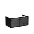 Vitra Liquid Waschtisch-Unterschrank 66740 88x51x41cm, Korpus schwarz matt/Front Metall perforiert schwarz matt