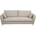 Skandinavische Schlafcouch beige mit Matratze Dicke 10 cm 3-Sitzer CREEP