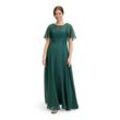 Abendkleid VERA MONT "Vera Mont Abendkleid mit Stickerei", Damen, Gr. 36, Normalgrößen, grün (schwarz emerald), Obermaterial: 100% Polyester. Futter: 100% Polyamid., elegant, ausgestellt lang, Rundhals, ohne Ärmel, Kleider, Stickerei