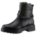 Stiefelette REMONTE "Elisabeth Hurley-Collection", Damen, Gr. 39, schwarz, Leder, Lederimitat, unifarben, modisch, Schuhe, Blockabsatz, Bikerboots, Chunky-Boots mit Innenreißverschluss