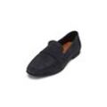 Loafer MARC O'POLO "aus weichem Velours-Rindleder", Damen, Gr. 36, blau (navy), Obermaterial: 100% Leder (Ziege), unifarben, Schuhe