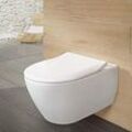 Villeroy & Boch Subway 2.0 & ViConnect Komplett-Set, WC spülrandlos, weiß Ceramicplus, mit WC-Sitz