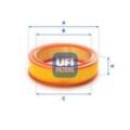 UFI Luftfilter 232mm für ZASTAVA LADA GENERAL MOTORS FIAT FORD VAG 5006573 2101-1109100 2101-1109101 27.719.00