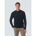 Strickpullover NO EXCESS, Herren, Gr. XL, blau (night), Strick, Obermaterial: 95% Baumwolle, 5% Polyester, unifarben, casual, regular fit hüftlang, Rundhals, Langarm Rippstrickbündchen, Pullover, mit Zopfmuster