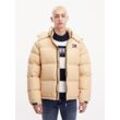 Steppjacke TOMMY JEANS "TJM ALASKA PUFFER", Herren, Gr. XXL, beige (trench), Web, Obermaterial: 100% Polyester, casual, relaxed fit hüftlang, Langarm, Jacken, mit Markenlabel