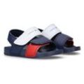 Badesandale TOMMY HILFIGER, Kinder, Gr. 27, bunt (blau, rot, weiß), Synthetik, sportlich, Schuhe, Badeschuh, Wassersandale, Sommerschuh mit Klettverschluss