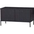 Sideboard WOOOD "New Gravure, TV-Kommode, Breite 100 cm oder 150 cm", schwarz, B:100cm H:56cm T:44cm, Holzwerkstoff, Sideboards, Kommode Höhe 56 cm, mit grafischen Relieftüren, viel Stauraum