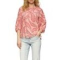 Klassische Bluse S.OLIVER, Damen, Gr. 36, rot, Obermaterial: 81% Viskose, 19% Polyamid, bedruckt, casual, relaxed fit taillenbedeckt, Rundhals, 3/4-Ärmel Raglanärmel, Blusen, mit All-Over Print