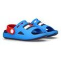 Badesandale TOMMY HILFIGER, Kinder, Gr. 30, blau (hellblau, rot), Synthetik, Gummi, sportlich, Schuhe, Badeschuh, Wassersandale, Clog mit schwenkbarem Fersenriemen