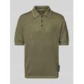 Regular Fit Poloshirt aus Leinen-Baumwoll-Mix