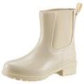 Chelseaboots TOMMY HILFIGER "FLAG RAINBOOT", Damen, Gr. 40, beige, Synthetik, Elastischer Einsatz, Textil, unifarben, sportlich, Schuhe, Gummistiefel, Blockabsatz, Schlupfschuh mit Anziehlasche