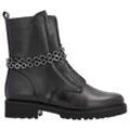 Stiefelette REMONTE, Damen, Gr. 39, schwarz, Leder, unifarben, modisch, Schuhe, Blockabsatz, Boots mit abnehmbarer Zierkette