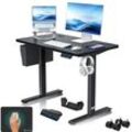 KESSER® Höhenverstellbarer Schreibtisch elektrisch Ergonomisch Steh-Sitz Schreibtisch 3-Funktions-Memory Steuerung Inkl. 360° Rollen & USB-Ladeanschluss Computertisch für Homeoffice