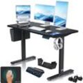 KESSER® Höhenverstellbarer Schreibtisch elektrisch Ergonomisch Steh-Sitz Schreibtisch 3-Funktions-Memory Steuerung Inkl. 360° Rollen & USB-Ladeanschluss Computertisch für Homeoffice