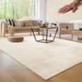 Teppich PACO HOME "Cadiz 630", beige (cream), B:300cm H:14mm L:400cm, Polyester, Teppiche, Uni-Farben, besonders weich, waschbar, auch als Läufer erhältlich