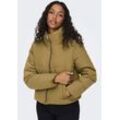 Steppjacke ONLY "ONLCAMILLA V-NECK L/S PULLOVER KNT NOOS", Damen, Gr. XS (34), braun (tigers eye), Web, Obermaterial: 60% Polyester, 40% Nylon, unifarben, casual, gerade, Langarm, Jacken