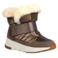 Winterboots GEOX "D FALENA B ABX", Damen, Gr. 37, braun (braun metallic), Nylon, Veloursleder, metallic, casual, Schuhe Snowboots Winterboots, Schnee, Winter, Keilabsatz, Schlupfschuh mit TEX-Ausstattung