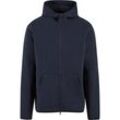 Sweatjacke MISTERTEE "MisterTee Basic Hooded Zipper", Herren, Gr. L, blau (dunkelblau), 80% Baumwolle, 20% Polyester, unifarben, Langarm, Sweatjacken