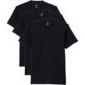 Kurzarm-Shirt mit Rundhalsausschnitt (3er-Set), Herren,  Schwarz, Baumwolle, by Lands' End