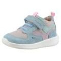 Sneaker RICHTER "Timmy WMS: Mittel", Kinder, Gr. 23, sky, orch, turquis, Veloursleder, Textil, kontrastfarbene Details, sportlich, Schuhe, Sportschuh, Freizeitschuh, Klettschuh mit praktischem Gummizug