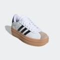 Sneaker ADIDAS SPORTSWEAR "VL COURT BOLD LIFESTYLE KIDS", Gr. 40, weiß (cloud weiß, core schwarz, wonder beige), Synthetik, Leder, sportlich, Schuhe, Design auf den Spuren des adidas Gazelle Bold