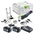 Festool VECTURO OSC 18 E-Basic Set Akku Oszillierer 18 V Starlock Max Brushless + 2x Akku 5,0 Ah + Ladegerät + 7 tlg. Zubehör Set + Systainer