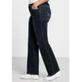 Große Größen: Bootcut-Jeans mit Used-Effekten, dark blue Denim, Gr.80