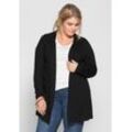 Shirtjacke in offener Form, schwarz, Gr.48/50