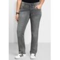 Gerade Jeans mit Used-Effekten, grey Denim, Gr.40