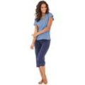 H.I.S Capri-Pyjama mit T-Shirt, blau+marine, Gr.48/50