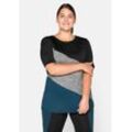 Funktionsshirt mit Colourblocking, atmungsaktiv, schwarz-petrol, Gr.52/54