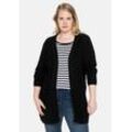 Cardigan aus Grobstrick, in offener Form, schwarz, Gr.40/42