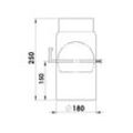 Rauchrohr 180 mm ø, 250 mm lang, mit Drosselklappe