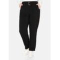 Joggpants im Cargostil, mit High-Waist-Bund, schwarz, Gr.46