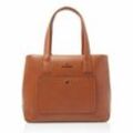 Castelijn & Beerens Dama Emma Schultertasche Leder 39 cm Laptopfach cognac