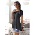 LASCANA T-Shirt schwarz Gr. 36/38 für Damen. Mit Rundhals. Figurumspielend