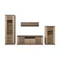 Wohnwand Toulon - holzfarben - 329,4 cm - 206,6 cm - 51,6 cm - Sconto