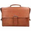 Plevier Rock Quartz Aktentasche Leder 40,5 cm Laptopfach cognac