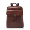 Castelijn & Beerens Rien Rucksack RFID Leder 40 cm Laptopfach cognac